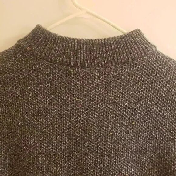 LANDS' END Women's Navy/Gray Cotton Blend Long-Sleeve Pullover - Picture 4 of 10